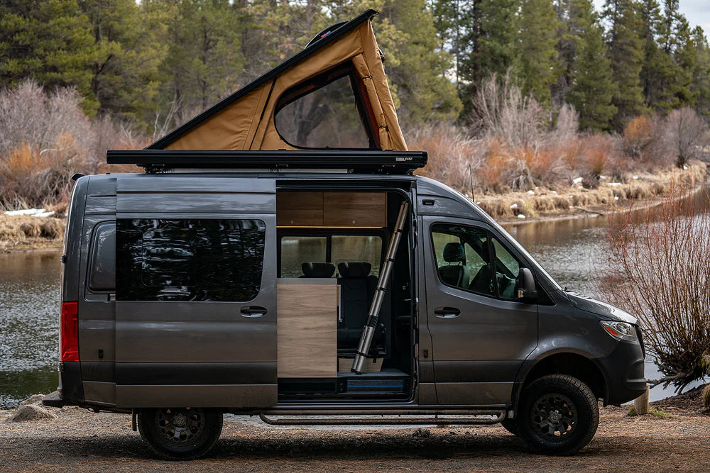 camper van roof tent CloudCap Rooftop Tent for Mercedes Sprinter 144 and 170 by Super Pacific ($6,000 deposit)