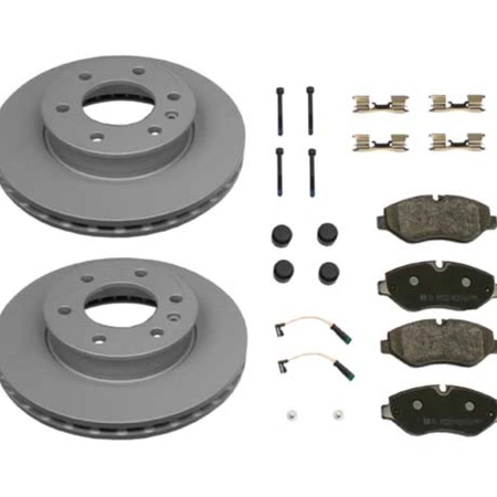 Front Brake Pad and Disc Kit ZIMMERMANN COAT Z 2007-2018 RWD and 4x4